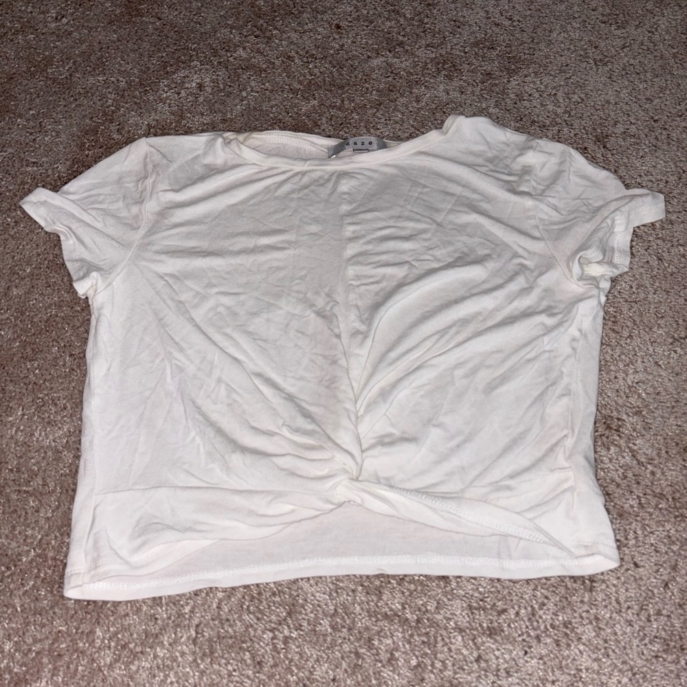 Gaze White Tie Front Relaxed T-Shirt